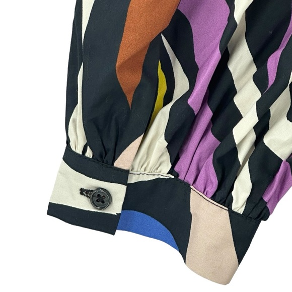 Who What Wear Women’s Fluffy Sleeve Geometric Print Midi Dress W/Pockets Size XS - Picture 9 of 12